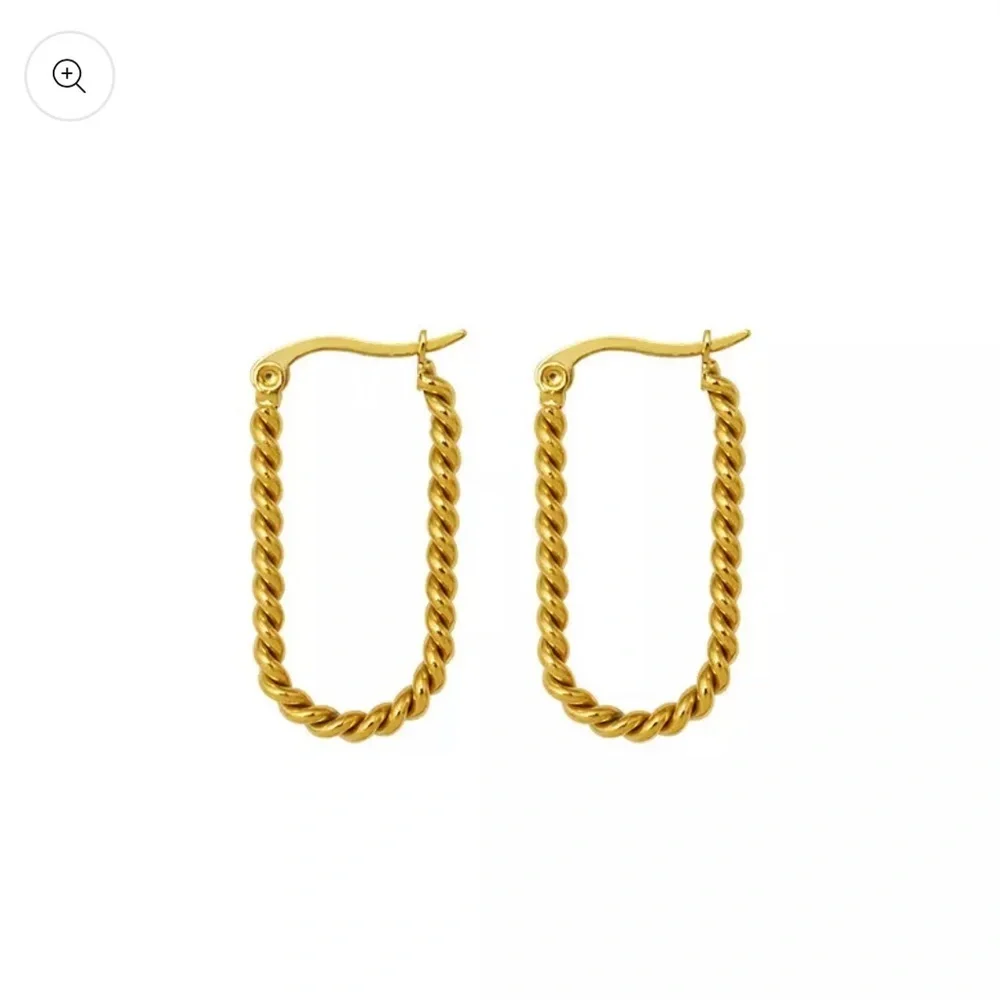 Small twist hoop Earrings gold plated